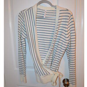 Southern Tide Blue/White Striped Wrap Sweater